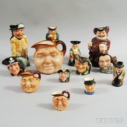 Thirteen Royal Doulton Character Jugs